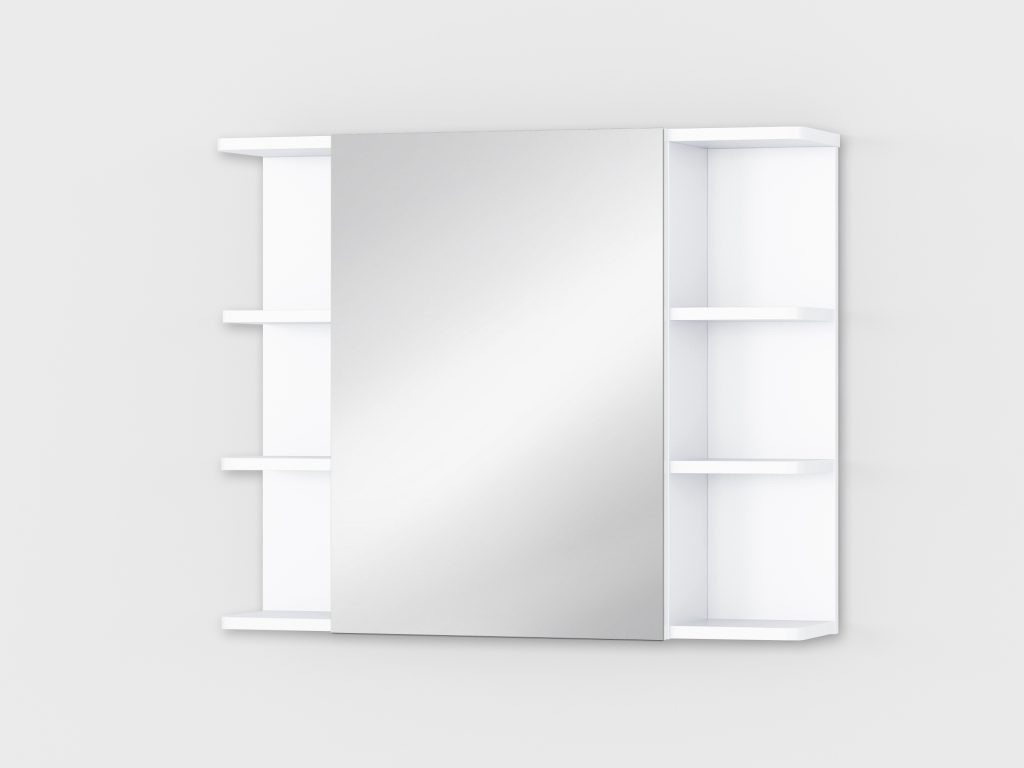 Полиця навісна із дзеркалом А 23 біла