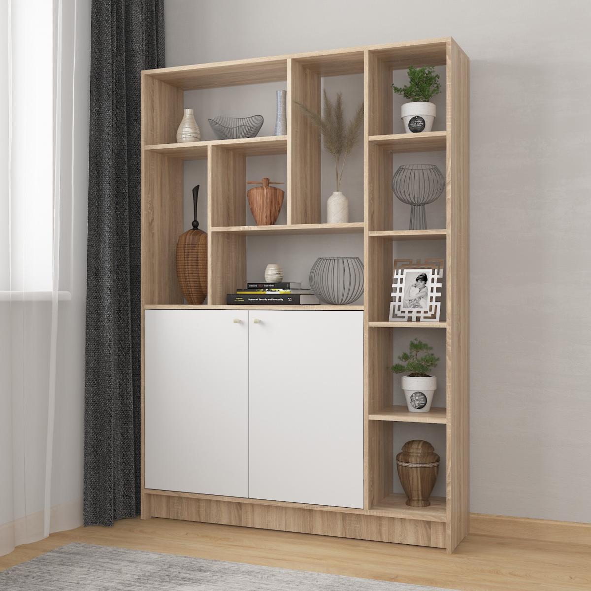 Стелаж А 170 дуб сонома+білий