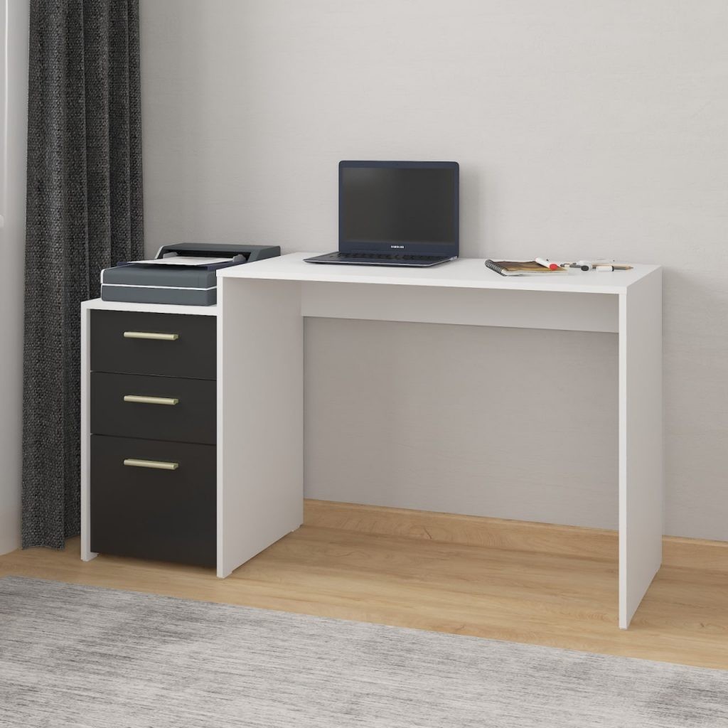 Стіл компюторний А 187 білий+чорний матовий