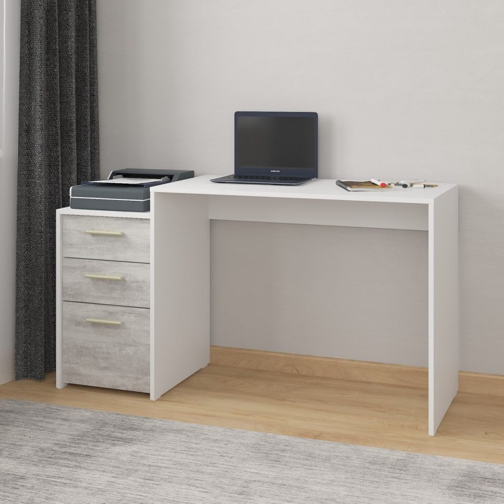 Стіл компюторний А 187 білий+бетон