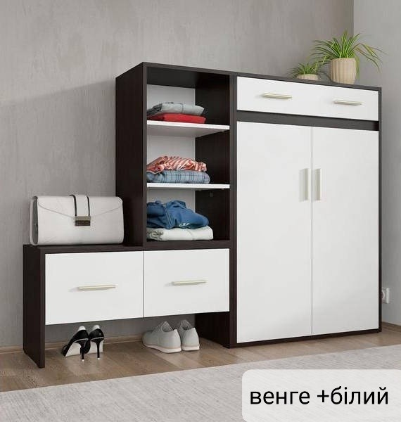 Тумба для взуття А-157 венге+білий