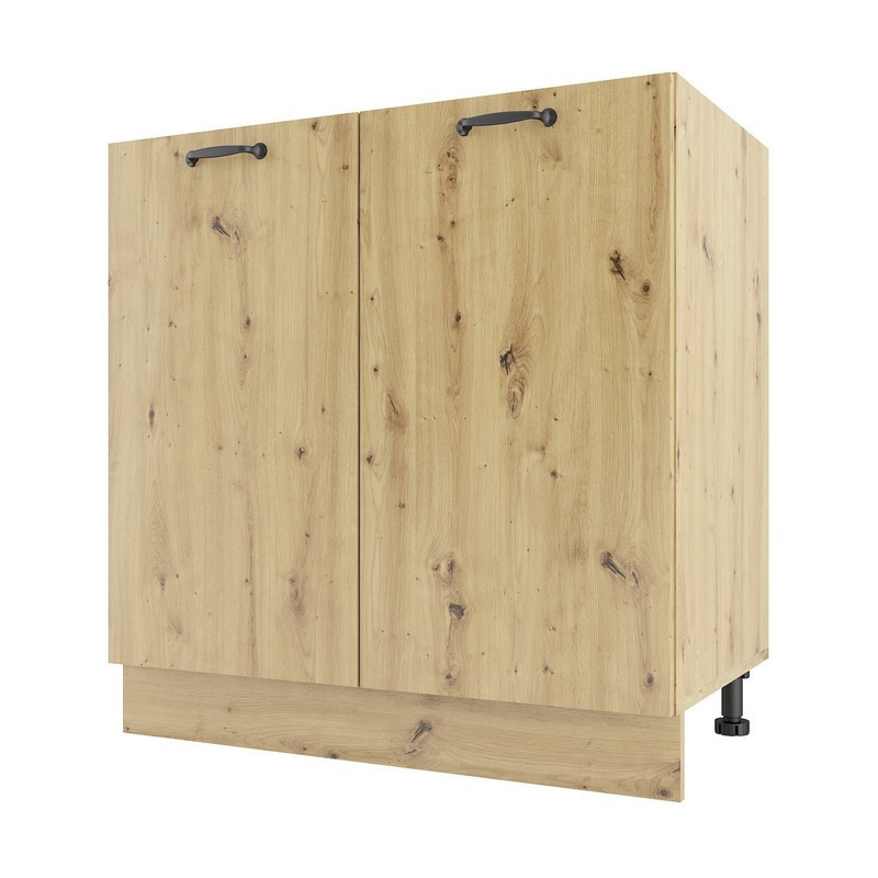 Тумба низ 800мм Н-8, мийка (без стільниці) Дуб Артизан